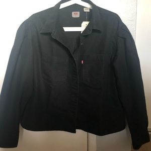 Levi’s Black Puffed Sleeve Light Jean Denim Jacket - M